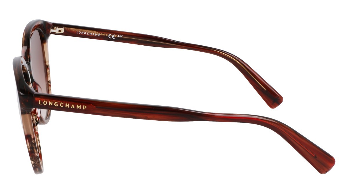 Sunglasses Longchamp LO752S (606) color textured red shape round lenses gradient brown