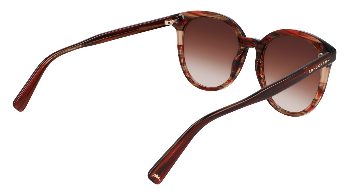 Sunglasses Longchamp LO752S (606) color textured red shape round lenses gradient brown