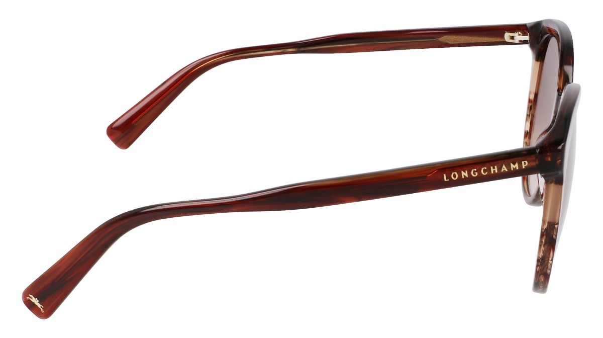 Sunglasses Longchamp LO752S (606) color textured red shape round lenses gradient brown