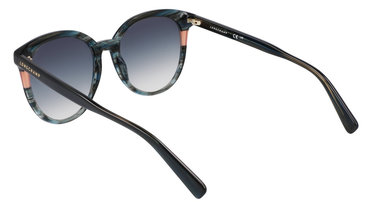 Sunglasses Longchamp LO752S N (406) color textured blue shape round 