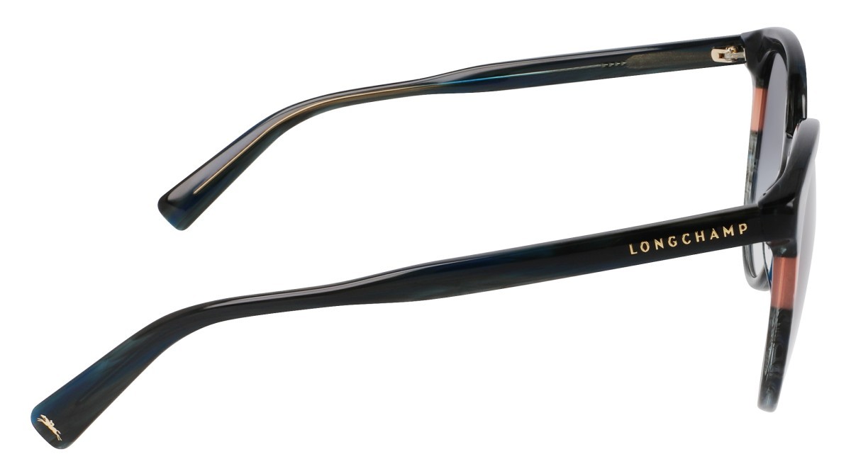 Sunglasses Longchamp LO752S N (406) color textured blue shape round 