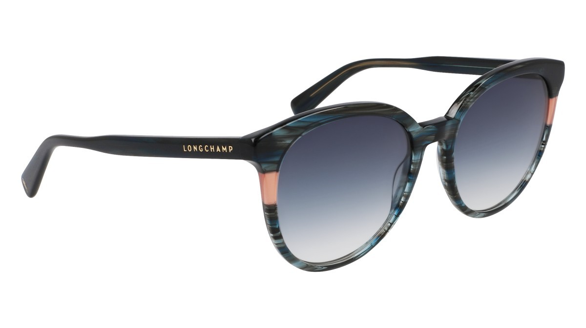 Sunglasses Longchamp LO752S N (406) color textured blue shape round 
