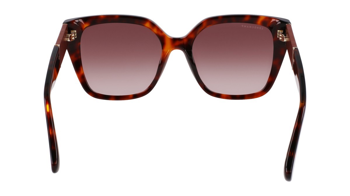 Occhiali da sole Longchamp LO754SL (230) colore havana forma farfalla lenti gradient smoke rose