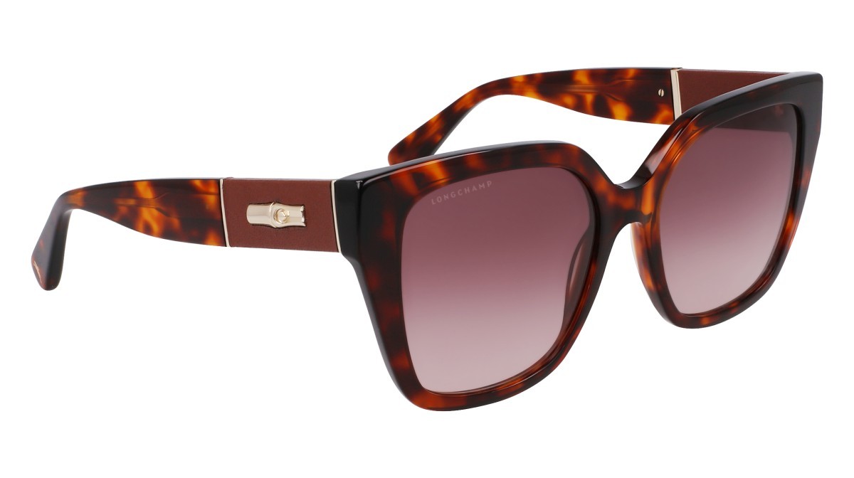 Occhiali da sole Longchamp LO754SL (230) colore havana forma farfalla lenti gradient smoke rose