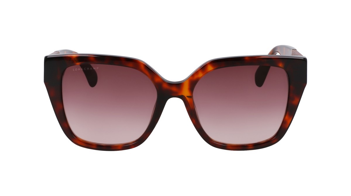 Occhiali da sole Longchamp LO754SL (230) colore havana forma farfalla lenti gradient smoke rose
