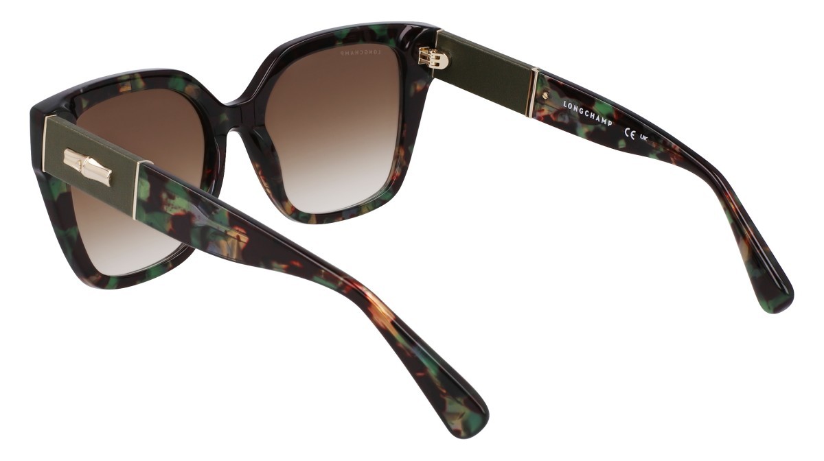 Sunglasses Longchamp LO754SL (309) color green havana shape butterfly lenses khaky gradient