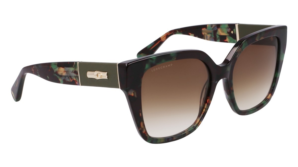 Sunglasses Longchamp LO754SL (309) color green havana shape butterfly lenses khaky gradient