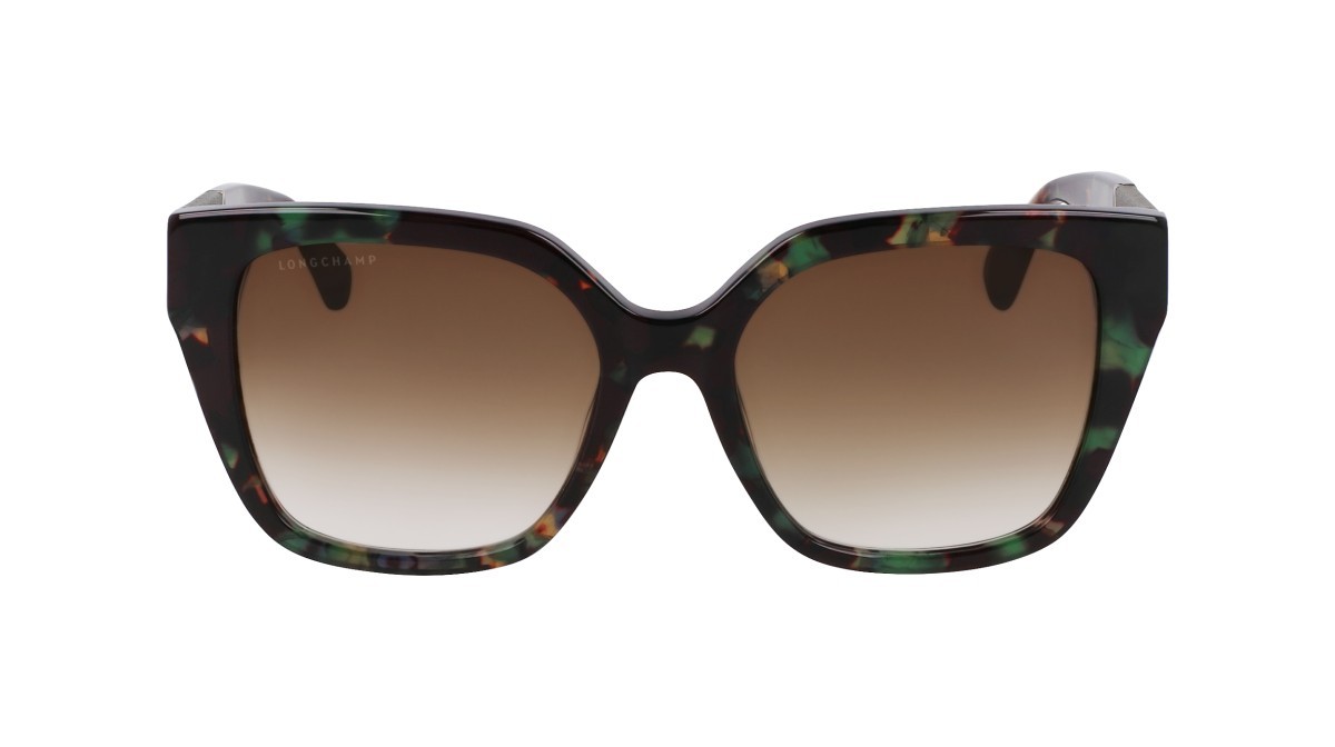 Sunglasses Longchamp LO754SL (309) color green havana shape butterfly lenses khaky gradient