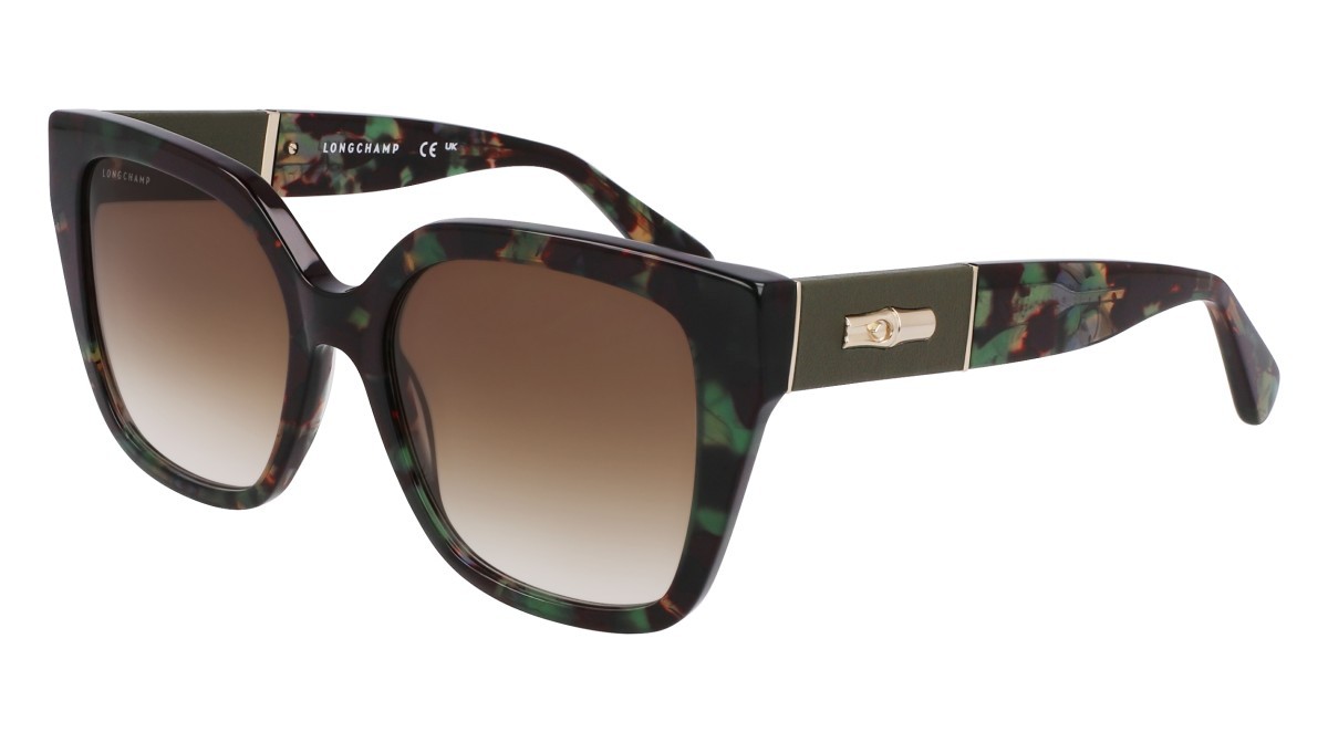 Sunglasses Longchamp LO754SL (309) color green havana shape butterfly lenses khaky gradient