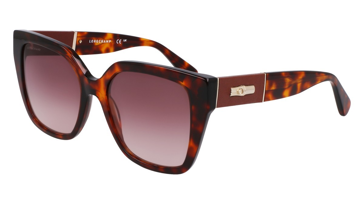 Occhiali da sole Longchamp LO754SL N (242) colore dark havana forma farfalla 