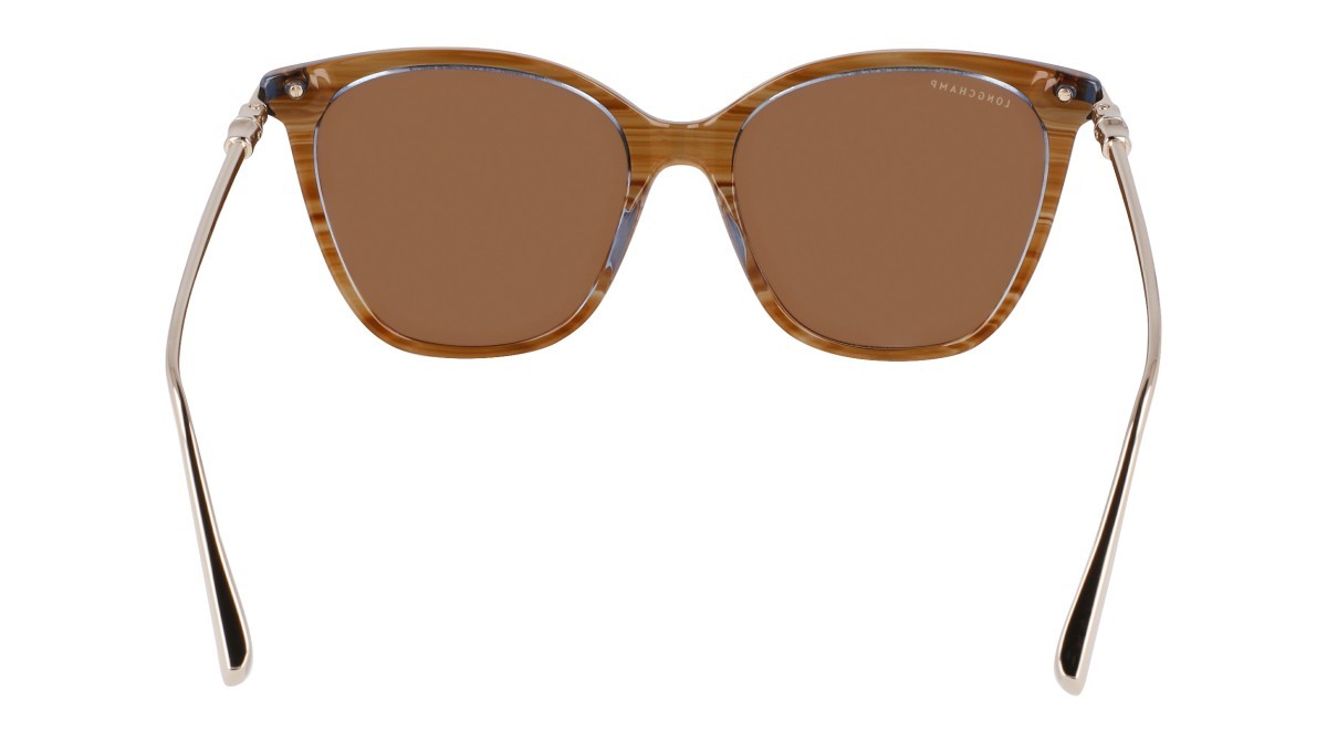 Occhiali da sole Longchamp LO757S (211) colore striped brown forma rettangolare lenti solid brown