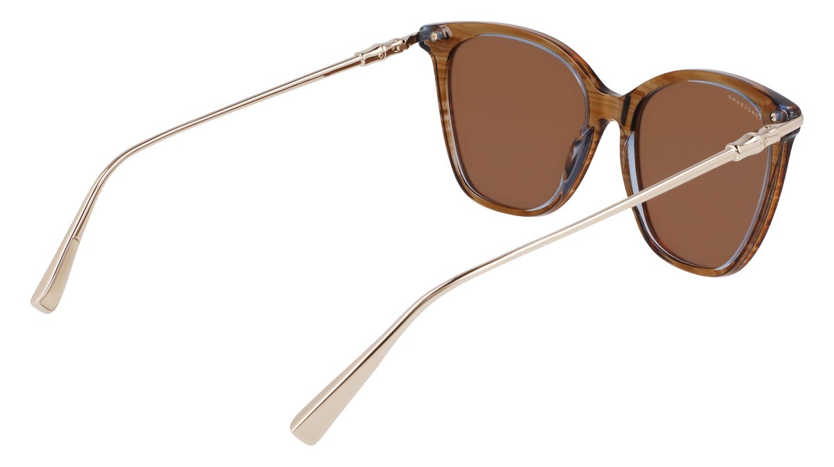 Occhiali da sole Longchamp LO757S (211) colore striped brown forma rettangolare lenti solid brown