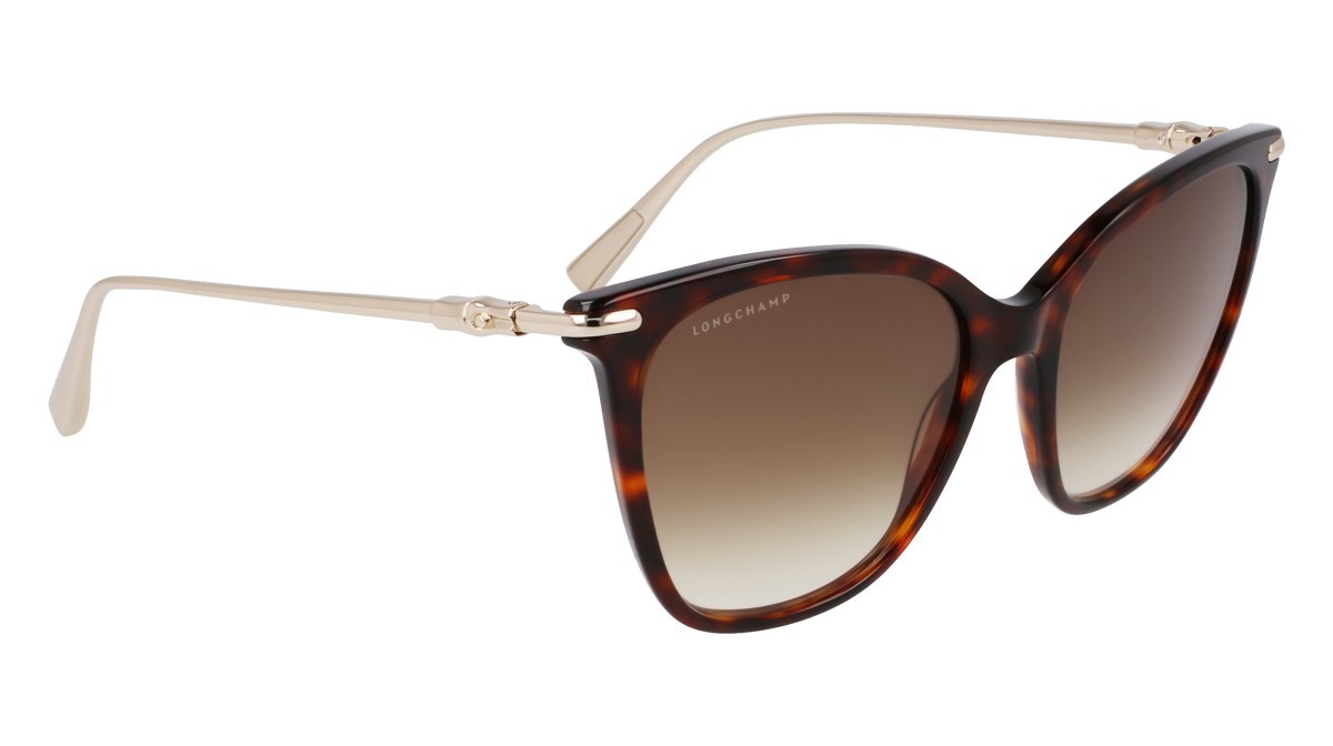 Sunglasses Longchamp LO757S (242) color dark havana shape rectangle lenses khaky gradient