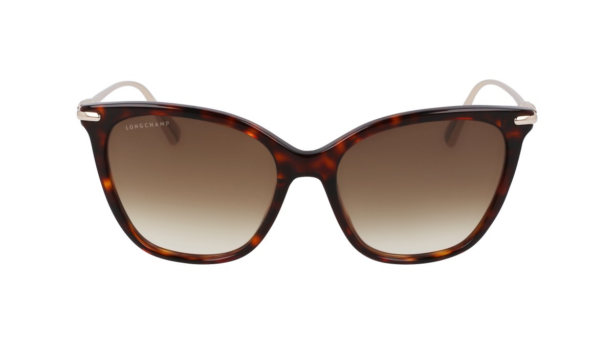 Sunglasses Longchamp LO757S (242) color dark havana shape rectangle lenses khaky gradient