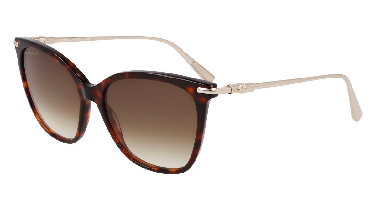 Sunglasses Longchamp LO757S (242) color dark havana shape rectangle lenses khaky gradient