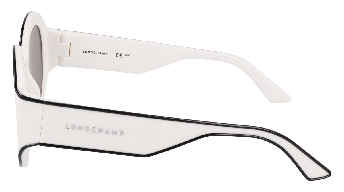 Sonnenbrillen Longchamp LO758S (107) farbe ivory form oval gläser solid black