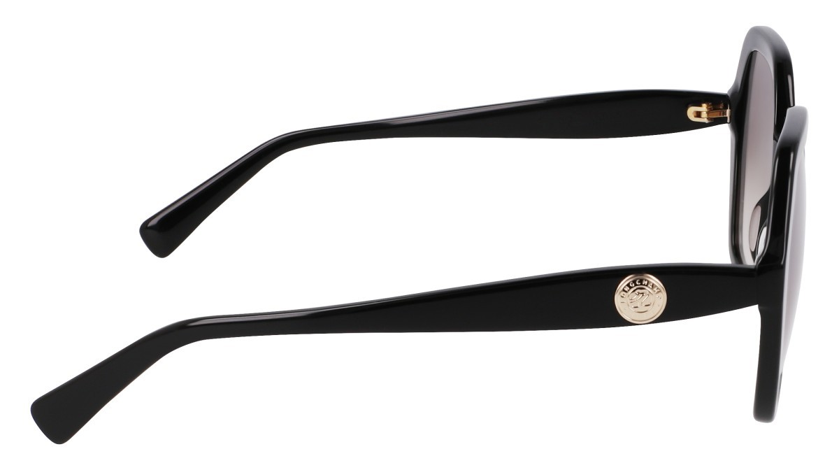 Sunglasses Longchamp LO759S (001) color black shape rectangle lenses gradient smoke khaki