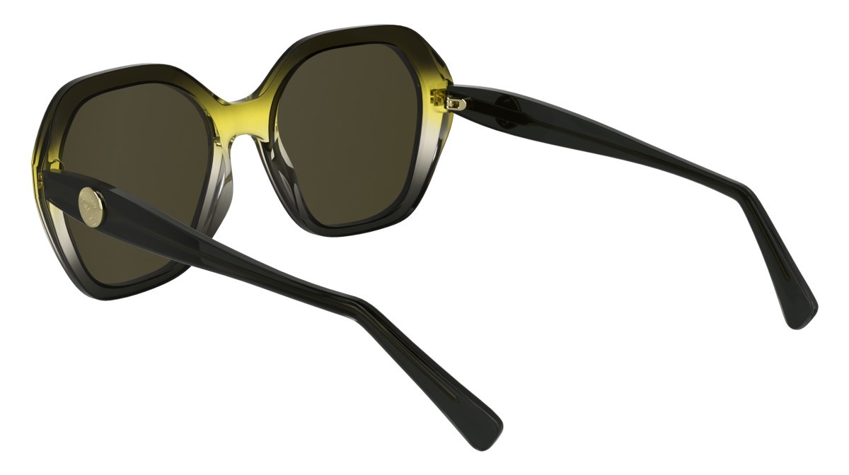 Occhiali da sole Longchamp LO759S (019) colore transparent gradient black/yel forma rettangolare lenti solid brown