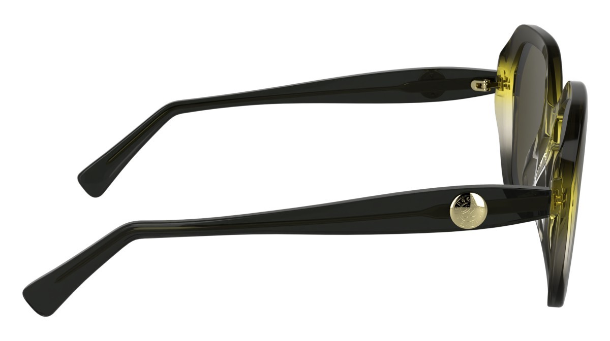 Occhiali da sole Longchamp LO759S (019) colore transparent gradient black/yel forma rettangolare lenti solid brown