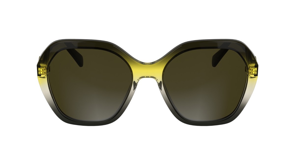 Occhiali da sole Longchamp LO759S (019) colore transparent gradient black/yel forma rettangolare lenti solid brown