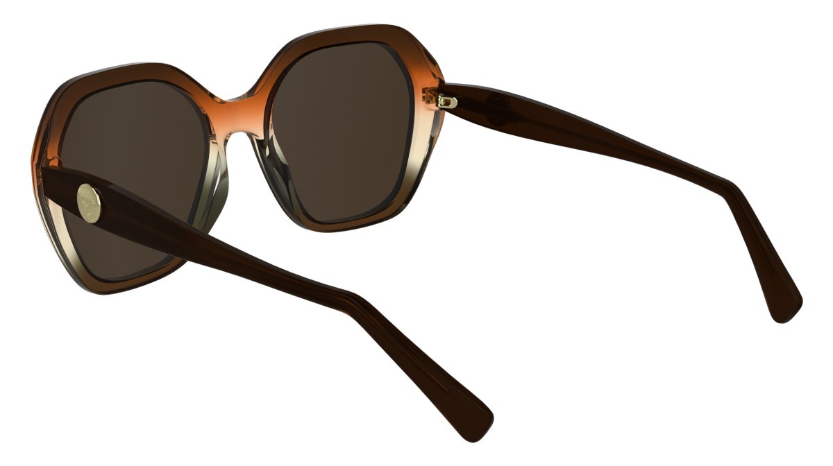 Occhiali da sole Longchamp LO759S (209) colore transparent gradient brown/ora forma rettangolare lenti solid brown