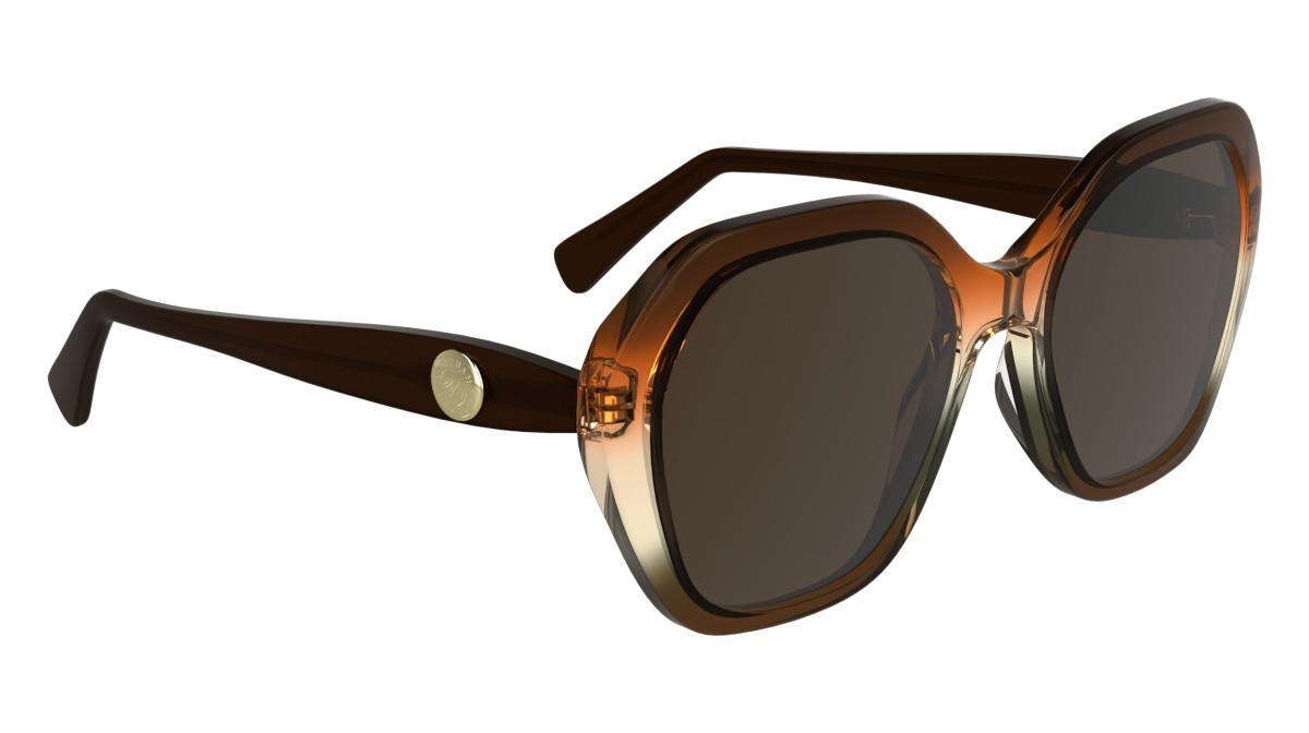 Occhiali da sole Longchamp LO759S N (209) colore transparent gradient brown/ora forma rettangolare 