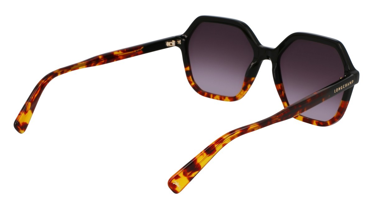 Sunglasses Longchamp LO760S (011) color black/havana shape rectangle lenses gradient grey