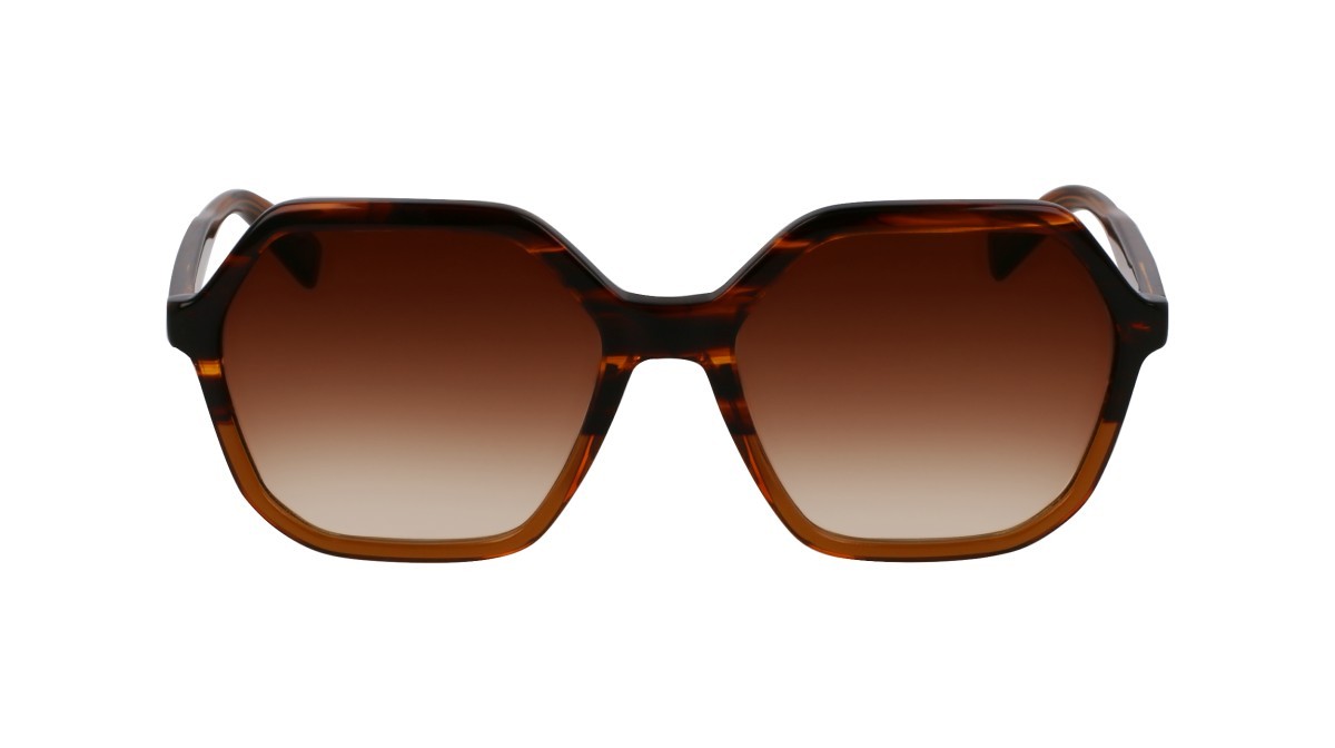 Occhiali da sole Longchamp LO760S (212) colore striped brown/brown forma rettangolare lenti gradient brown