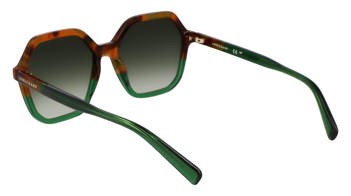 Sunglasses Longchamp LO760S (263) color brown green havana/green shape rectangle lenses gradient green