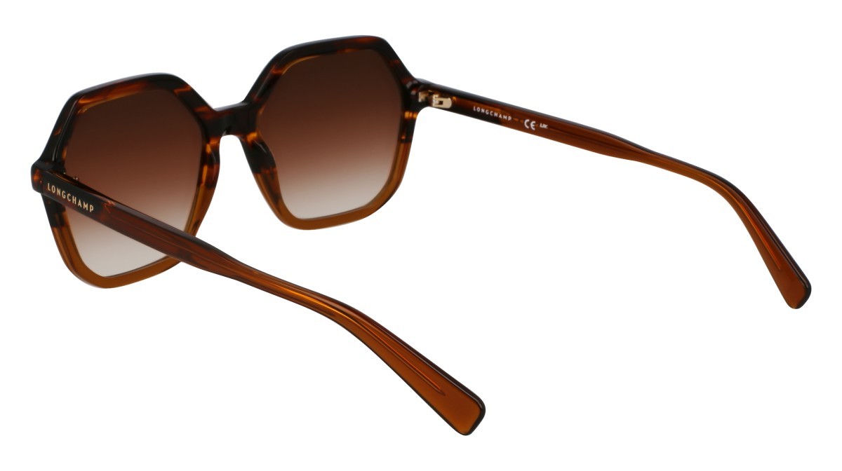 Sunglasses Longchamp LO760S N (212) color striped brown/brown shape rectangle 
