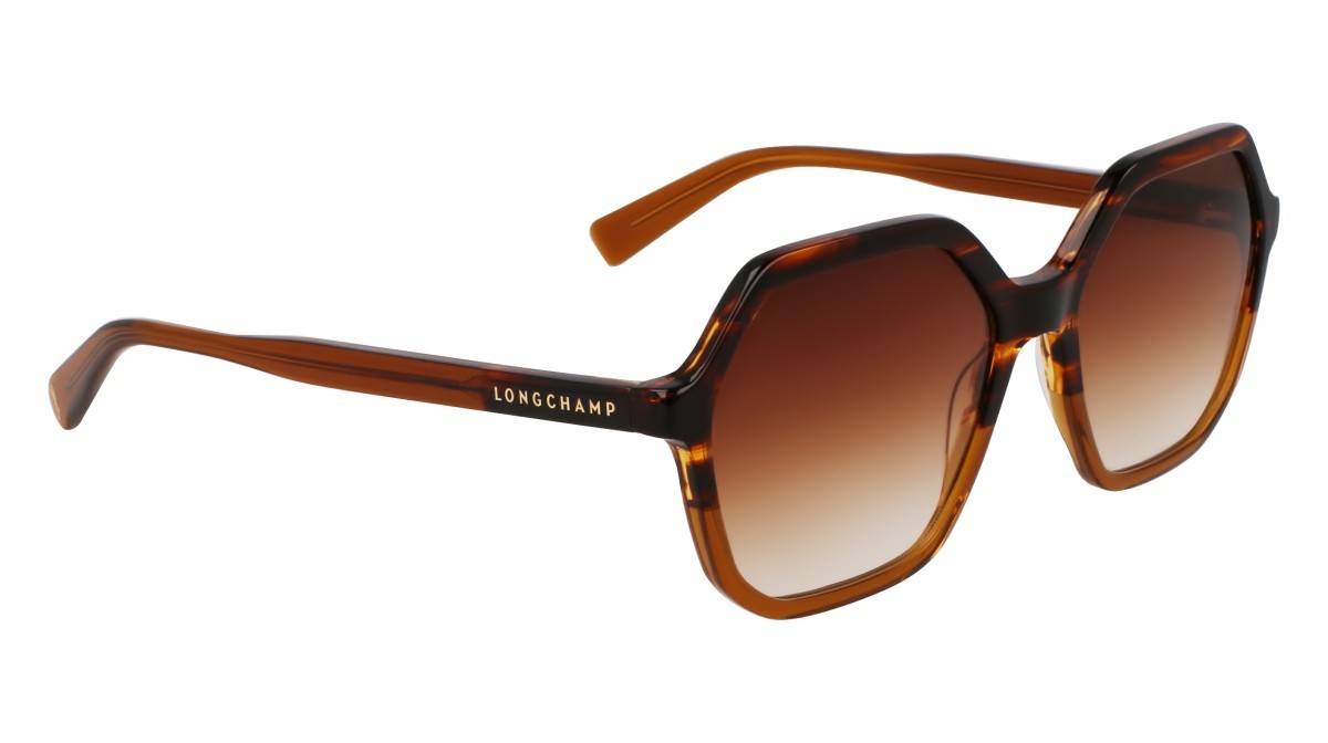 Sunglasses Longchamp LO760S N (212) color striped brown/brown shape rectangle 