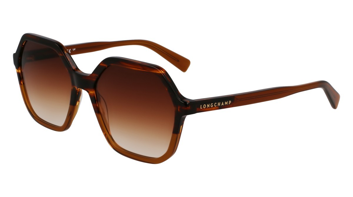 Sunglasses Longchamp LO760S N (212) color striped brown/brown shape rectangle 
