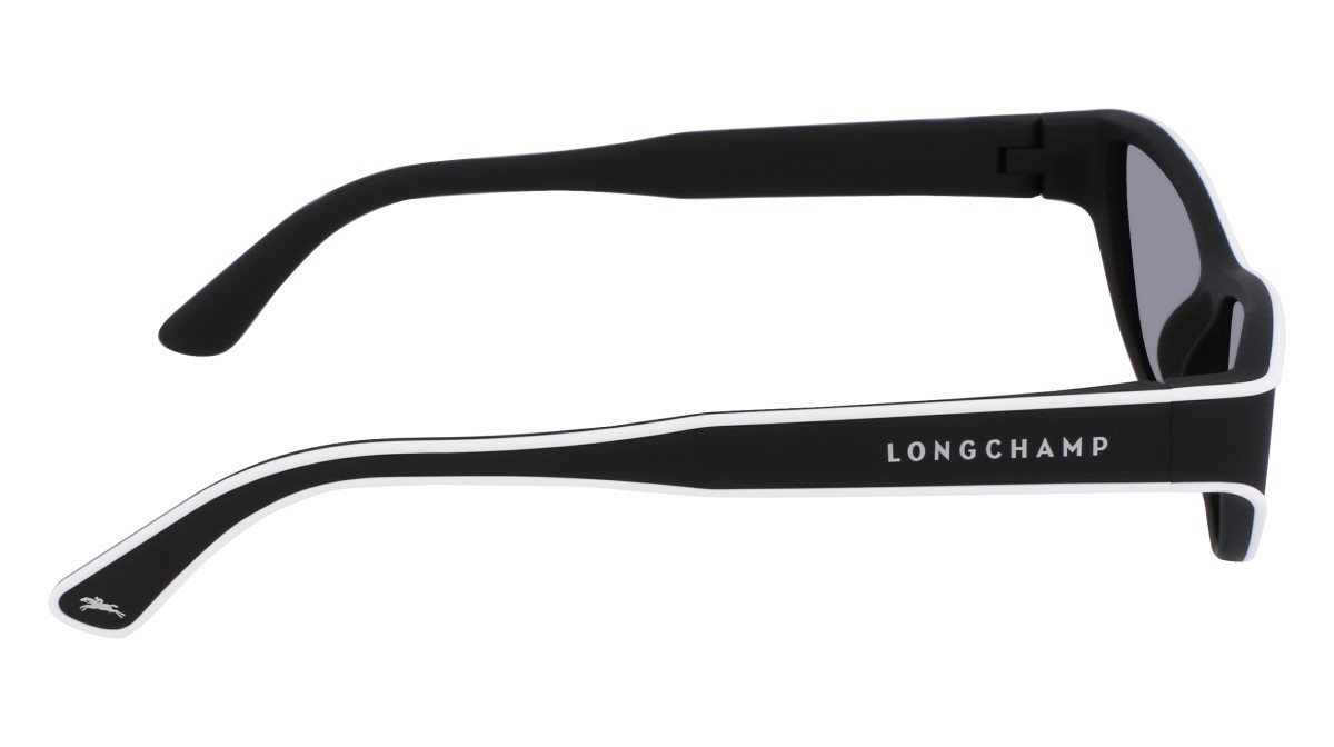 Sonnenbrillen Longchamp LO761S (002) farbe matte black form cat-eye gläser mirror solid blue