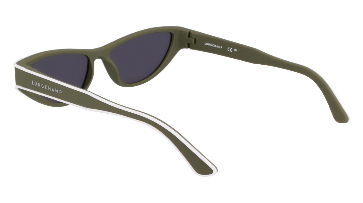 Sonnenbrillen Longchamp LO761S (318) farbe matte khaki form cat-eye gläser mirror solid green