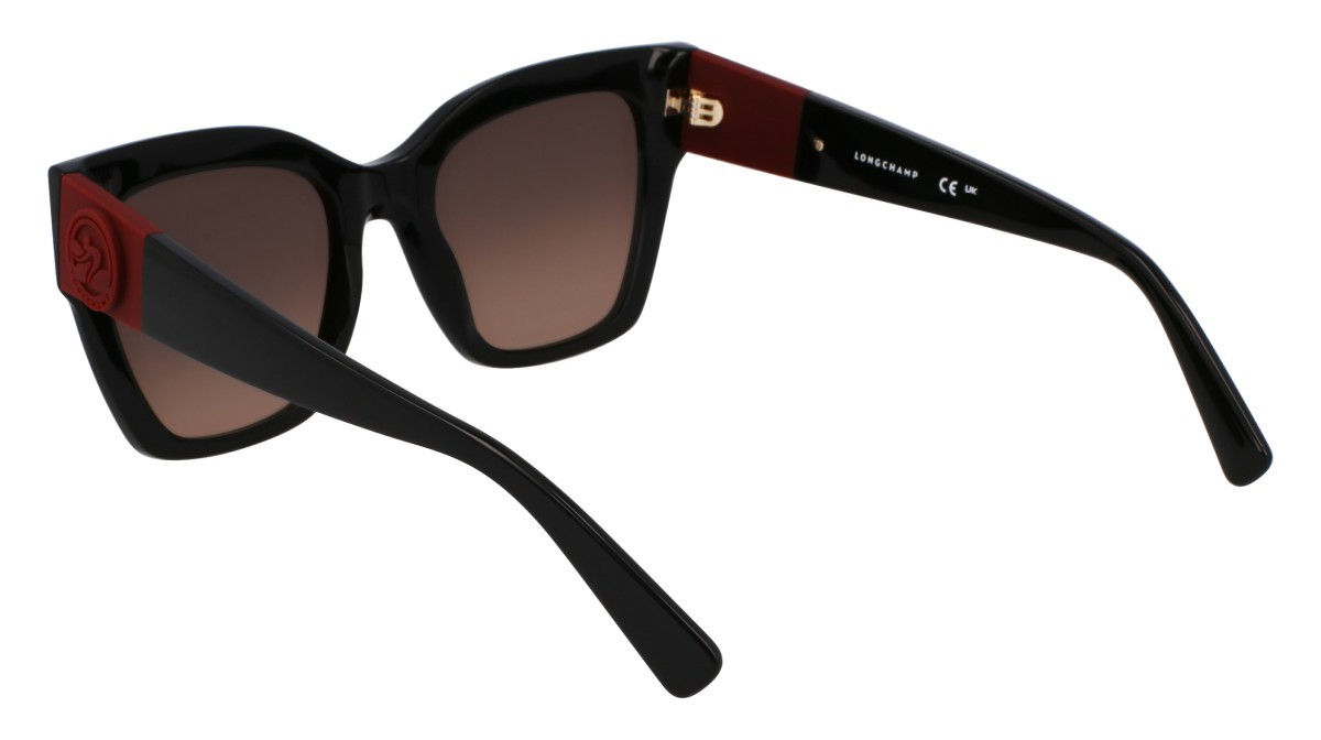 Occhiali da sole Longchamp LO762S (001) colore black forma rettangolare lenti gradient brown
