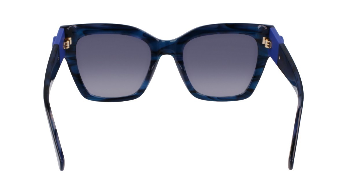 Occhiali da sole Longchamp LO762S (407) colore striped blue forma rettangolare lenti gradient smoke blue