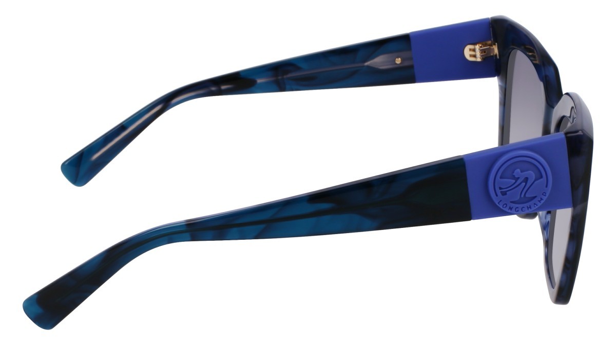 Occhiali da sole Longchamp LO762S (407) colore striped blue forma rettangolare lenti gradient smoke blue