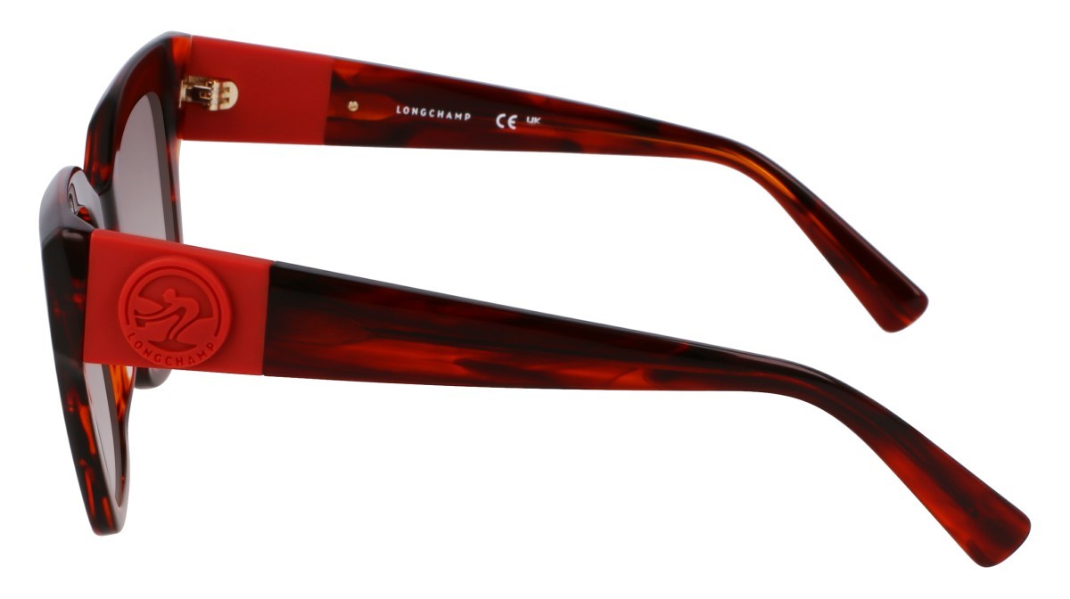 Occhiali da sole Longchamp LO762S (607) colore striped red forma rettangolare lenti gradient red