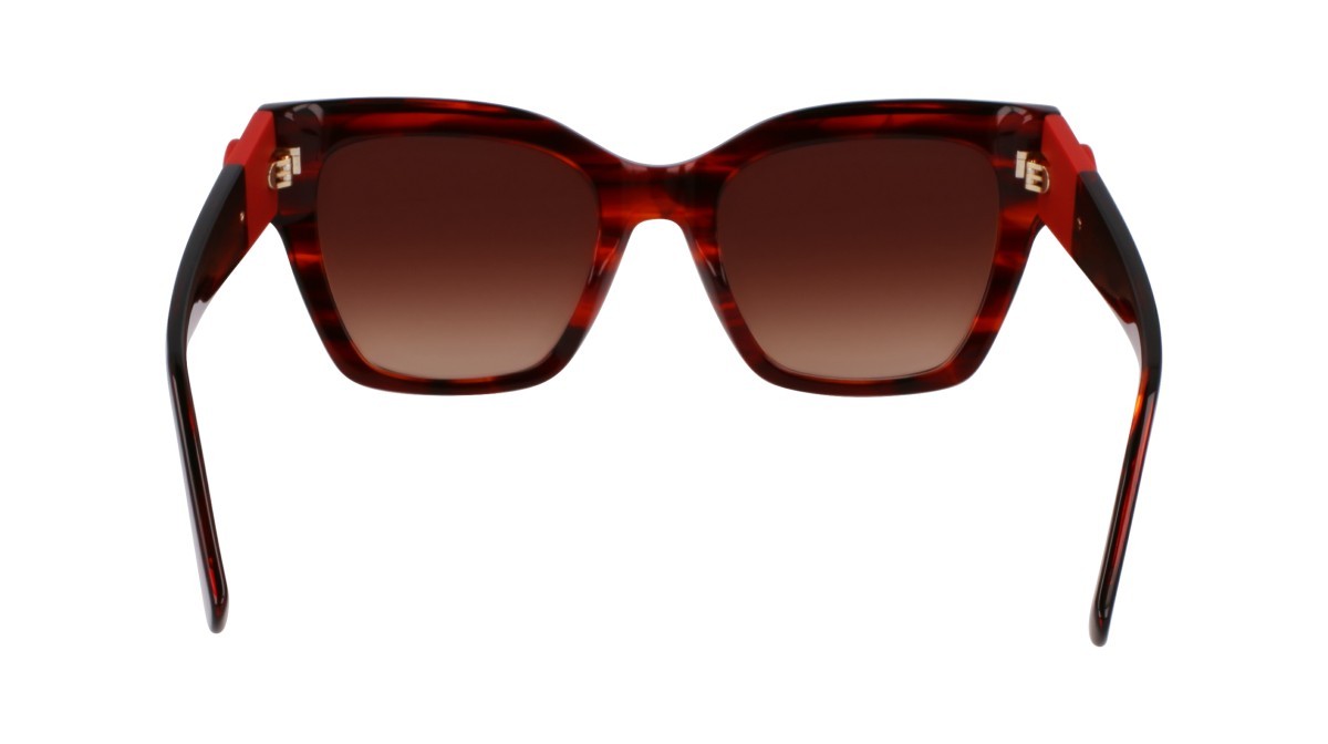 Occhiali da sole Longchamp LO762S (607) colore striped red forma rettangolare lenti gradient red