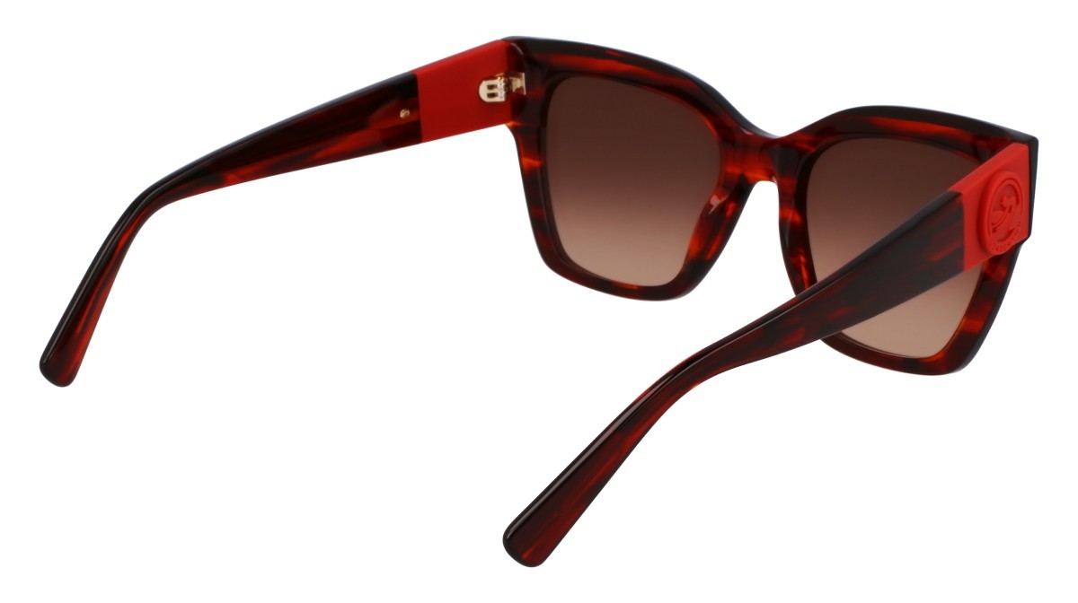 Occhiali da sole Longchamp LO762S (607) colore striped red forma rettangolare lenti gradient red