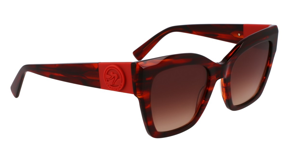 Occhiali da sole Longchamp LO762S (607) colore striped red forma rettangolare lenti gradient red