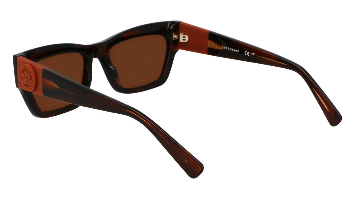 Sonnenbrillen Longchamp LO763S (211) farbe striped brown form rechteckig gläser solid brown