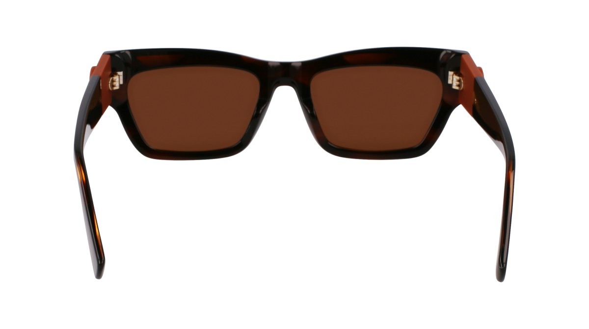 Sonnenbrillen Longchamp LO763S (211) farbe striped brown form rechteckig gläser solid brown