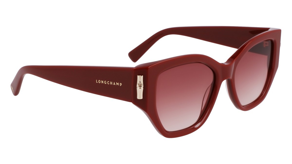 Occhiali da sole Longchamp LO764S (200) colore brown forma farfalla lenti gradient burgundy