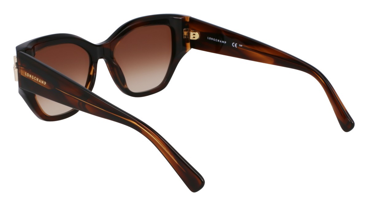 Occhiali da sole Longchamp LO764S N (211) colore striped brown forma farfalla 