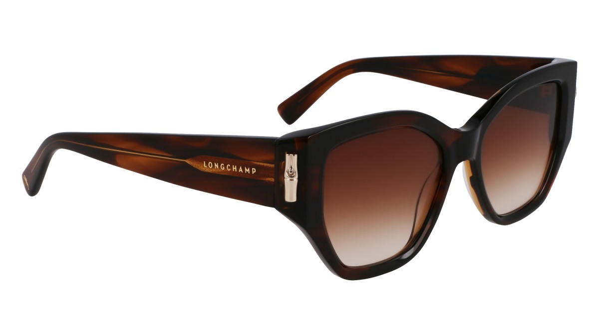 Occhiali da sole Longchamp LO764S N (211) colore striped brown forma farfalla 