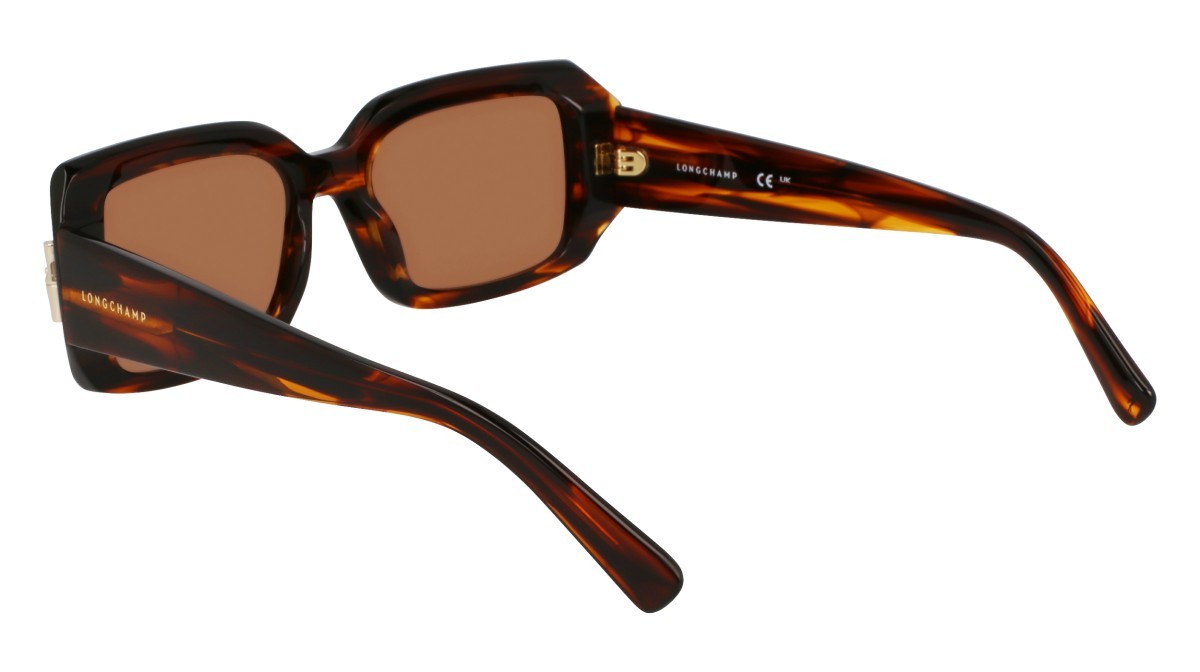 Occhiali da sole Longchamp LO765S (211) colore striped brown forma rettangolare lenti solid brown