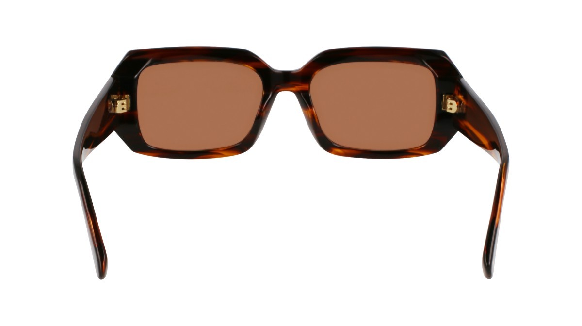 Occhiali da sole Longchamp LO765S (211) colore striped brown forma rettangolare lenti solid brown