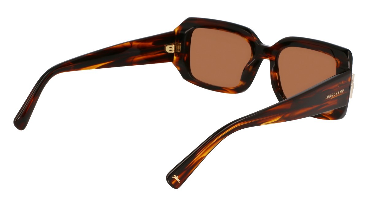 Occhiali da sole Longchamp LO765S (211) colore striped brown forma rettangolare lenti solid brown