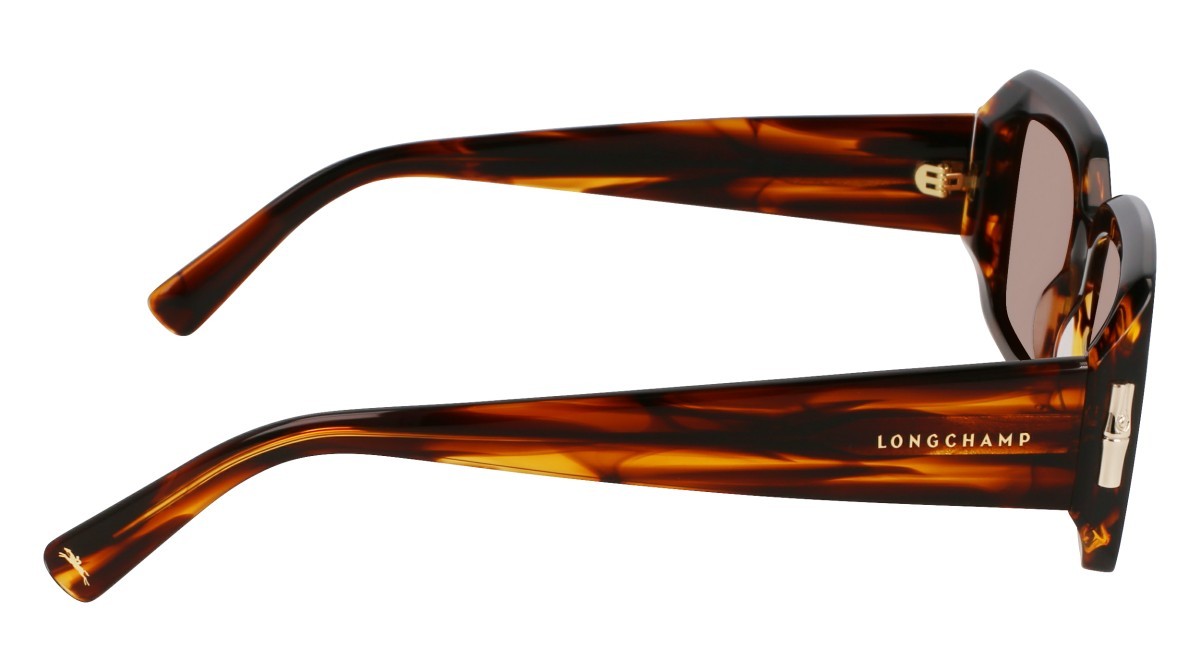 Occhiali da sole Longchamp LO765S (211) colore striped brown forma rettangolare lenti solid brown